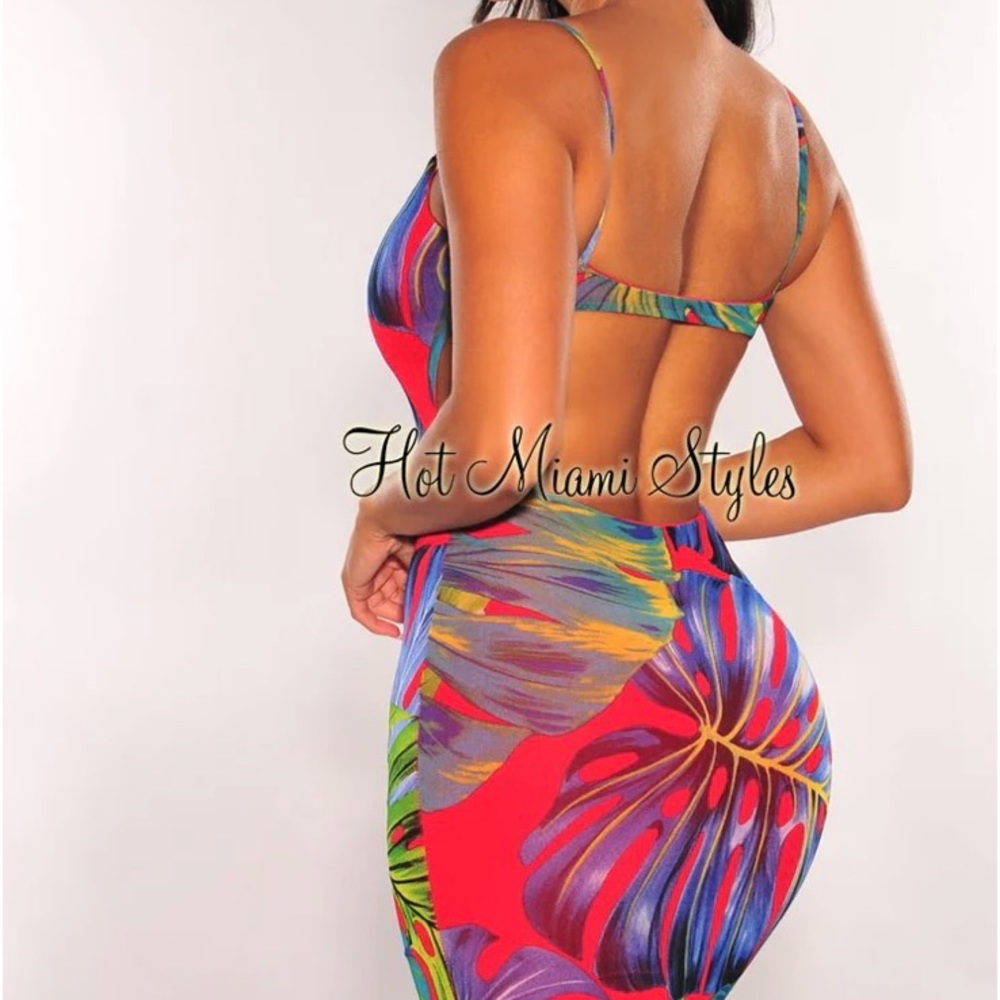 Hot Miami Styles multi color spaghetti strap dress